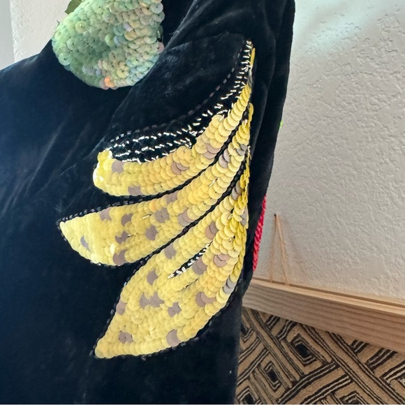 Vintage velour fruit sequin track jacket 1X - Picture 4 of 11